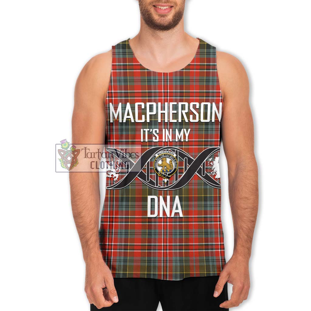 Tartan Vibes Clothing MacPherson Weathered Tartan Men's Tank Top with Family Crest DNA In Me Style