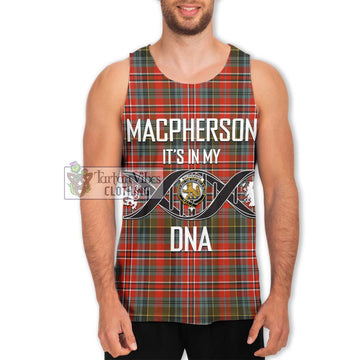 MacPherson Weathered Tartan Men's Tank Top with Family Crest DNA In Me Style