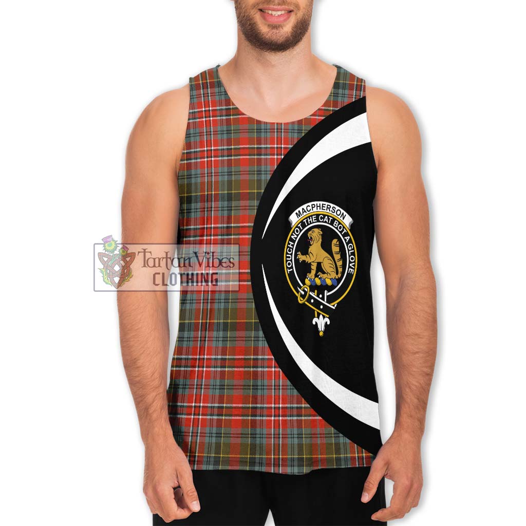 MacPherson Weathered Tartan Men's Tank Top with Family Crest Circle Style Men - Tartan Vibes Clothing