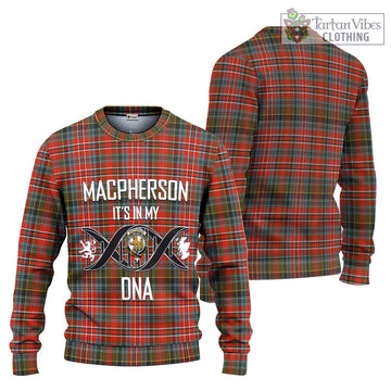 MacPherson Weathered Tartan Knitted Sweater with Family Crest DNA In Me Style