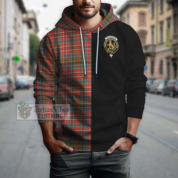 MacPherson Weathered Tartan Hoodie with Family Crest and Half Of Me Style