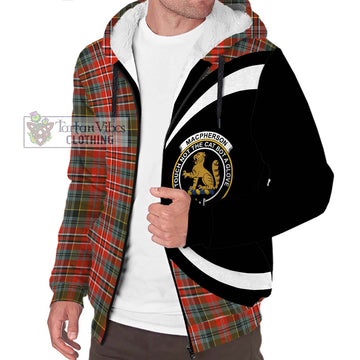 MacPherson Weathered Tartan Sherpa Hoodie with Family Crest Circle Style