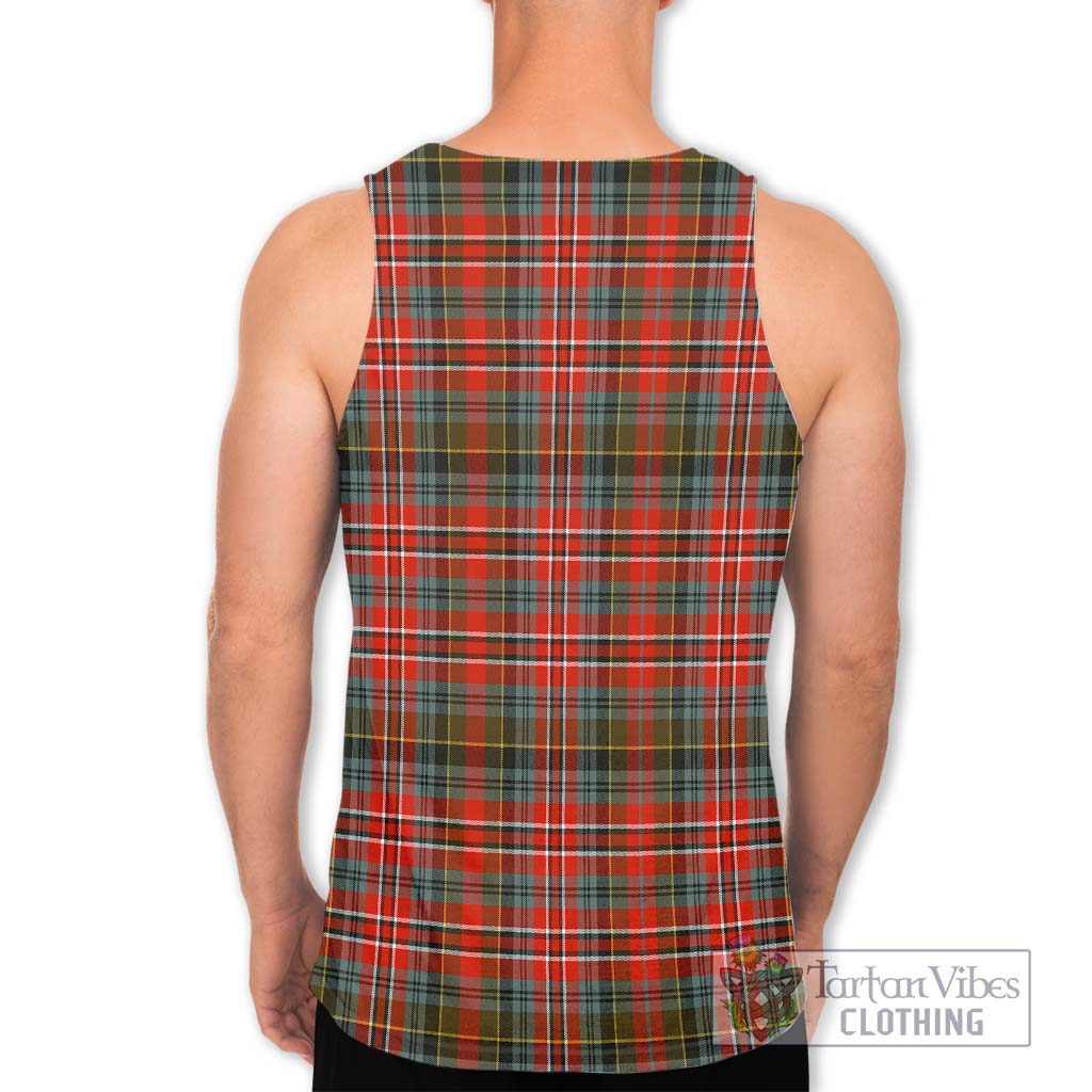 Tartan Vibes Clothing MacPherson Weathered Tartan Men's Tank Top with Family Crest DNA In Me Style