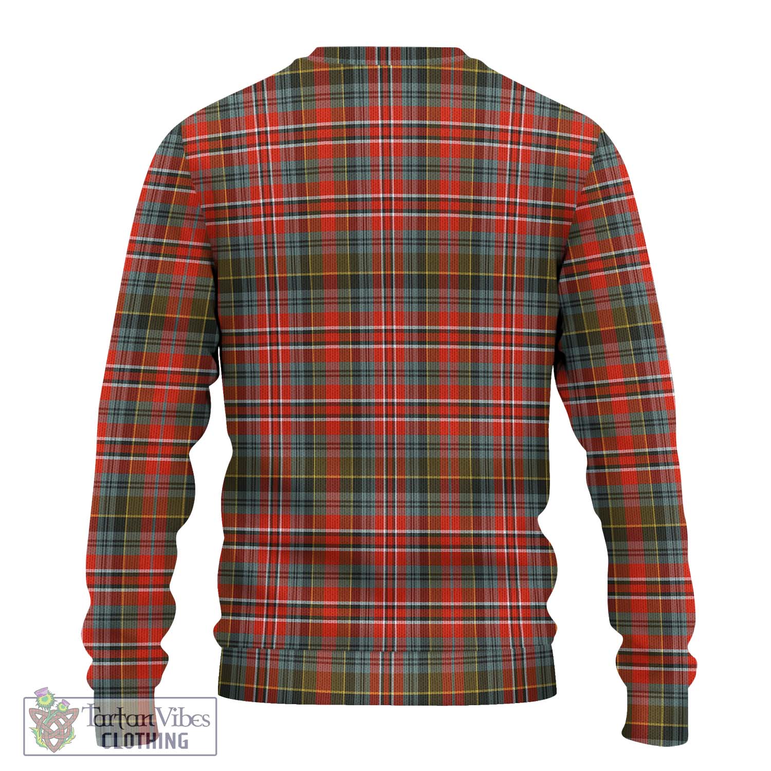 Tartan Vibes Clothing MacPherson Weathered Tartan Knitted Sweater with Family Crest DNA In Me Style