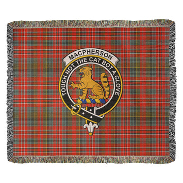 MacPherson Weathered Tartan Woven Blanket with Family Crest