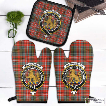 MacPherson Weathered Tartan Combo Oven Mitt & Pot-Holder with Family Crest