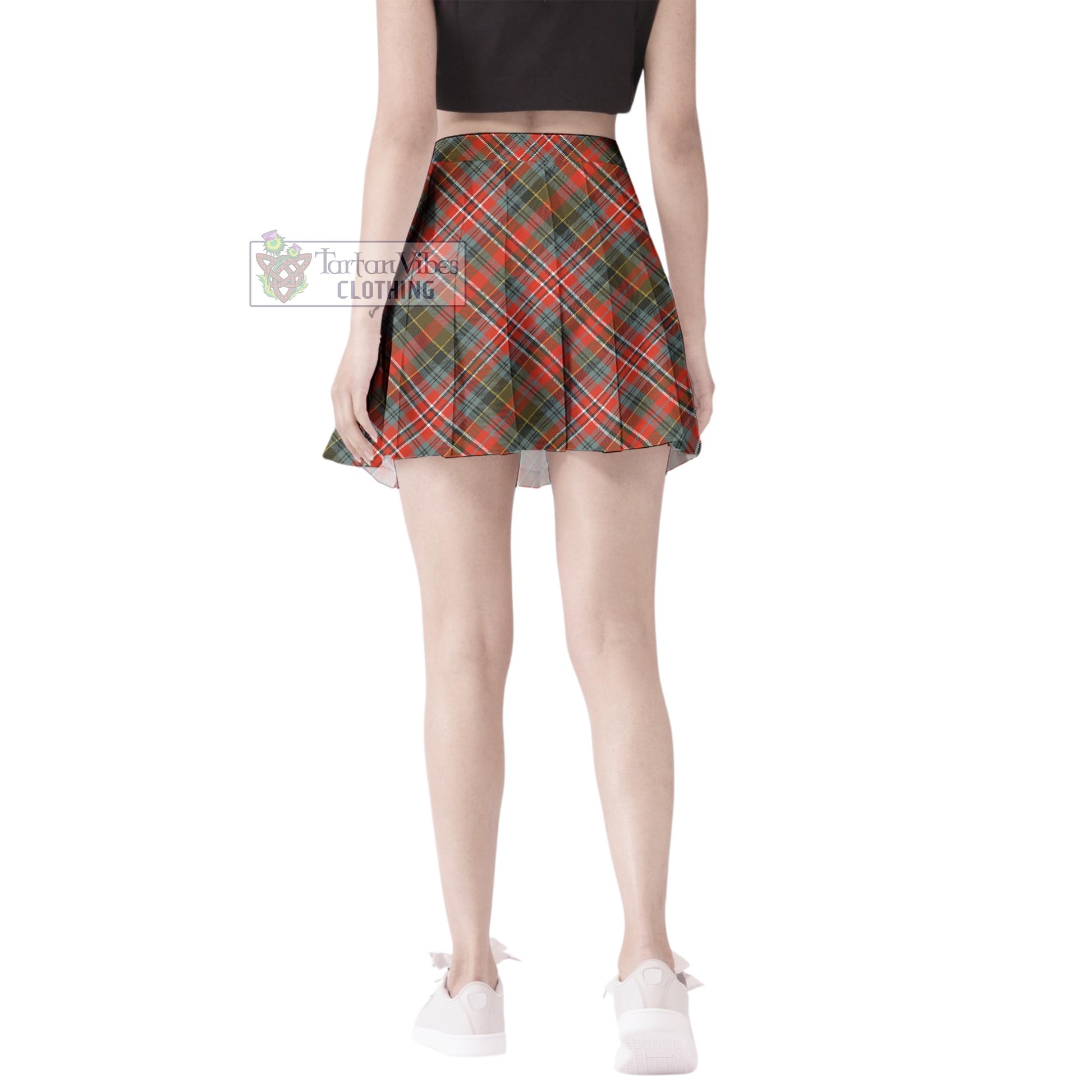 Tartan Vibes Clothing MacPherson Weathered Tartan Women's Plated Mini Skirt