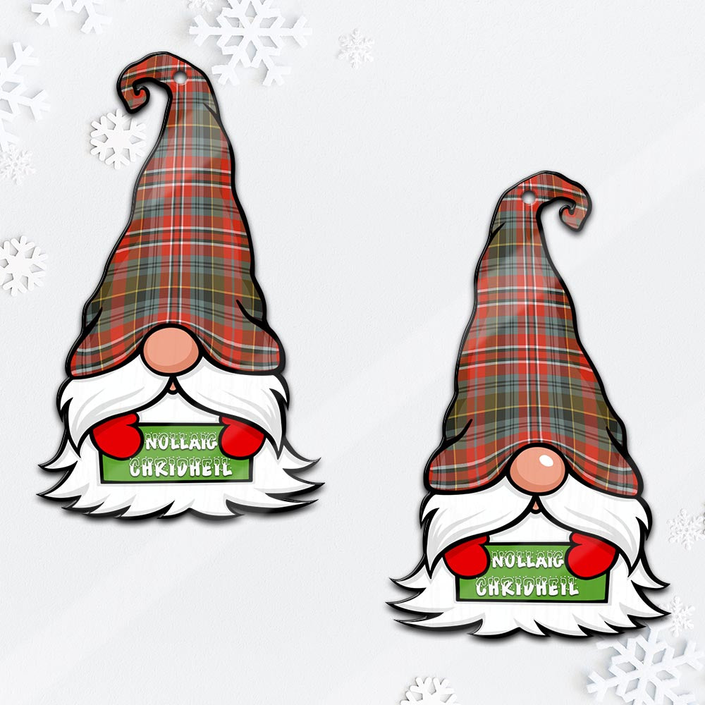 MacPherson Weathered Gnome Christmas Ornament with His Tartan Christmas Hat Mica Ornament - Tartanvibesclothing