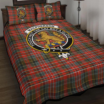 MacPherson Weathered Tartan Quilt Bed Set with Family Crest