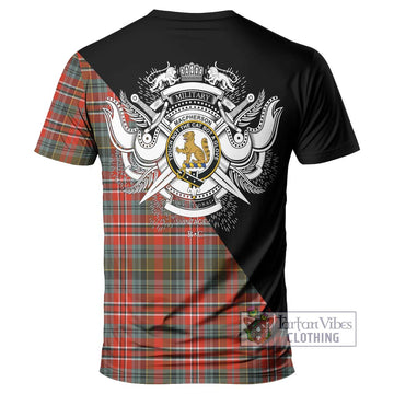 MacPherson Weathered Tartan T-Shirt with Family Crest and Military Logo Style