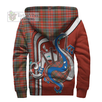 MacPherson Weathered Tartan Sherpa Hoodie with Epic Bagpipe Style