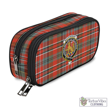 MacPherson Weathered Tartan Pen and Pencil Case with Family Crest