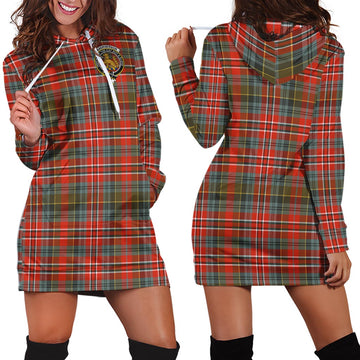 MacPherson Weathered Tartan Hoodie Dress with Family Crest