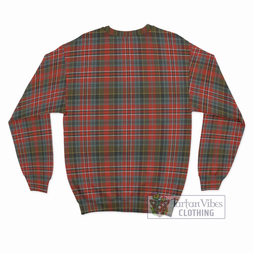 Tartan Vibes Clothing MacPherson Weathered Tartan Sweatshirt with Family Crest DNA In Me Style