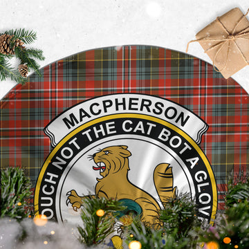 MacPherson Weathered Tartan Christmas Tree Skirt with Family Crest