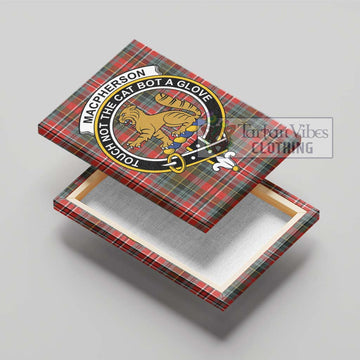MacPherson Weathered Tartan Canvas Print Wall Art with Family Crest