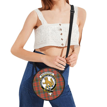 MacPherson Weathered Tartan Round Satchel Bags with Family Crest