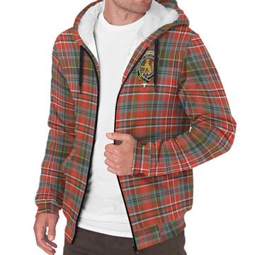 MacPherson Weathered Tartan Sherpa Hoodie with Family Crest