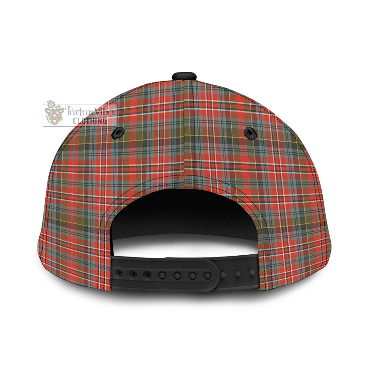 Tartan Vibes Clothing MacPherson Weathered Tartan Classic Cap with Family Crest In Me Style