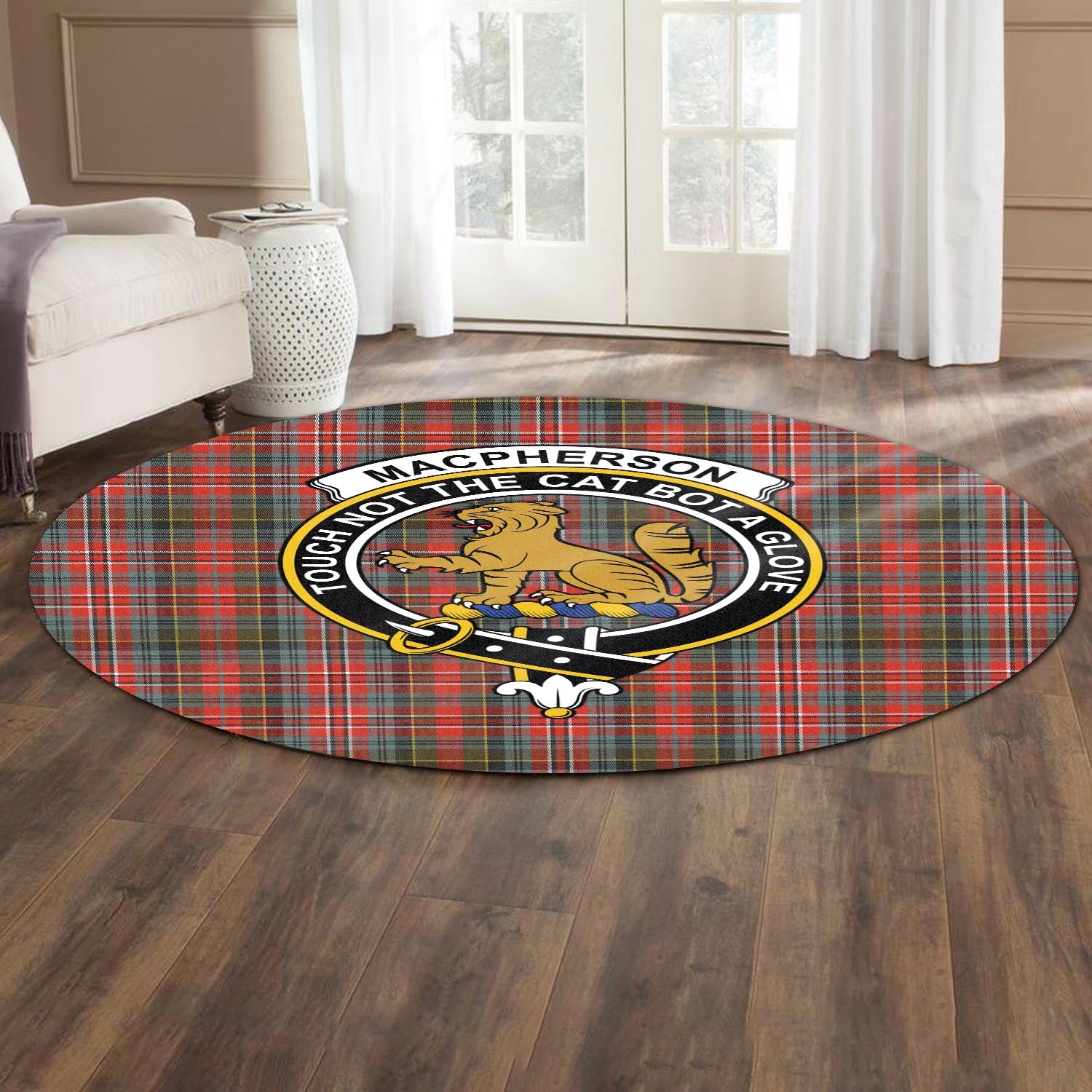 macpherson-weathered-tartan-round-rug-with-family-crest