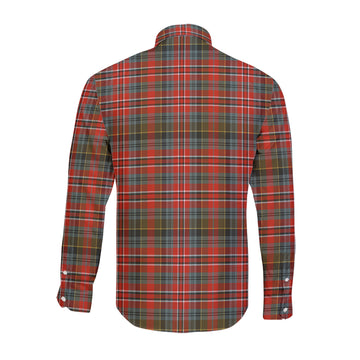 MacPherson Weathered Tartan Long Sleeve Button Up Shirt with Family Crest