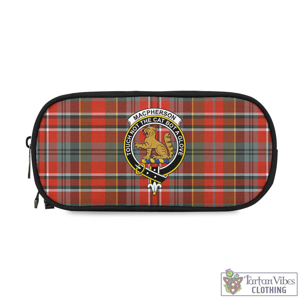 Tartan Vibes Clothing MacPherson Weathered Tartan Pen and Pencil Case with Family Crest