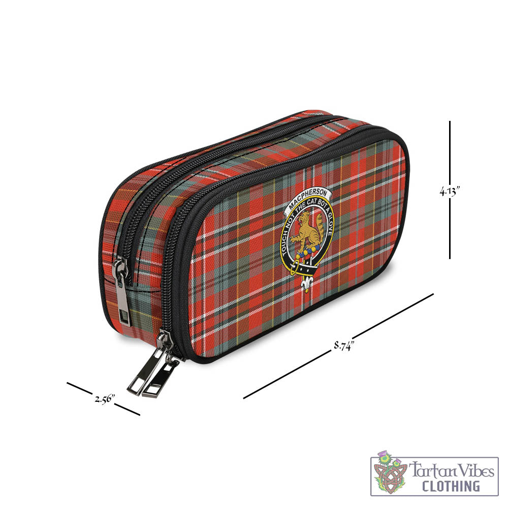 Tartan Vibes Clothing MacPherson Weathered Tartan Pen and Pencil Case with Family Crest
