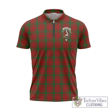 MacQuarrie (McQuarrie) Tartan Zipper Polo Shirt with Family Crest