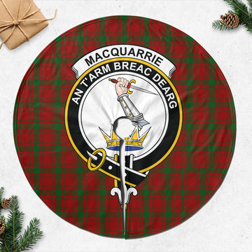 MacQuarrie (McQuarrie) Tartan Christmas Tree Skirt with Family Crest