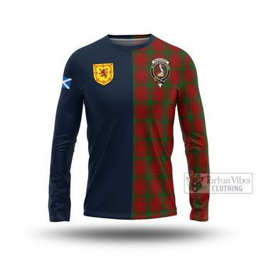 MacQuarrie (McQuarrie) Tartan Long Sleeve T-Shirt Alba with Scottish Lion Royal Arm Half Style