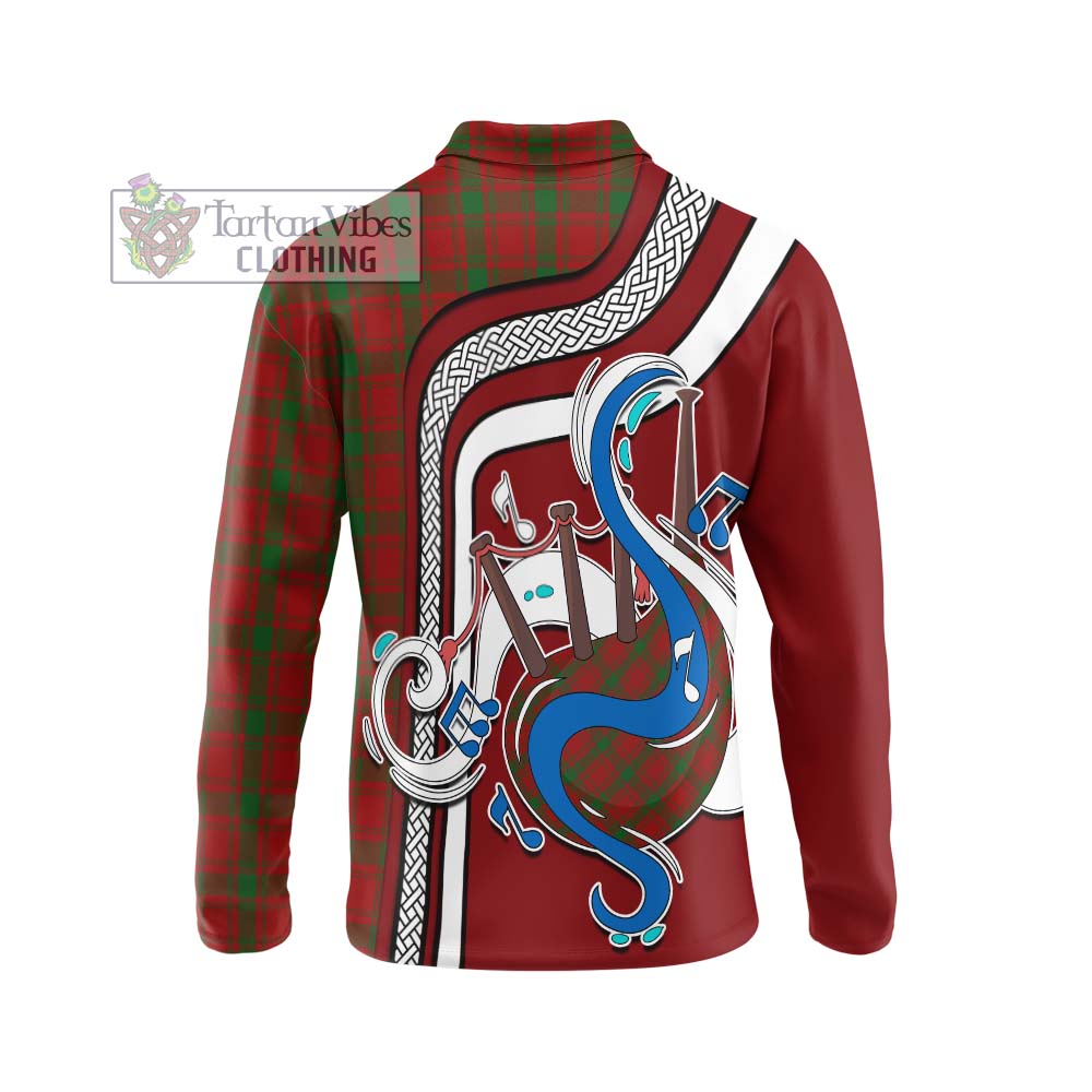 Tartan Vibes Clothing MacQuarrie Tartan Long Sleeve Polo Shirt with Epic Bagpipe Style