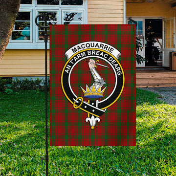 MacQuarrie (McQuarrie) Tartan Flag with Family Crest