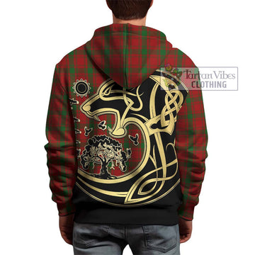 MacQuarrie (McQuarrie) Tartan Hoodie with Family Crest Celtic Wolf Style