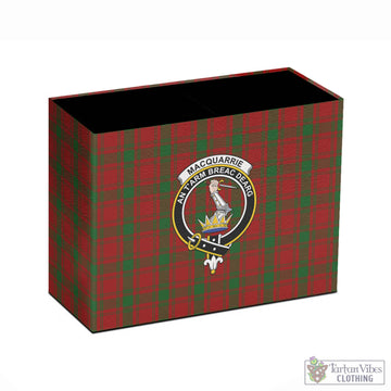 MacQuarrie (McQuarrie) Tartan Pen Holder with Family Crest