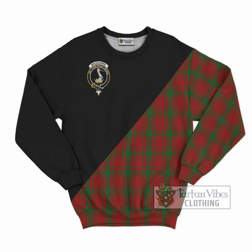 MacQuarrie (McQuarrie) Tartan Sweatshirt with Family Crest and Military Logo Style - Tartanvibesclothing Shop