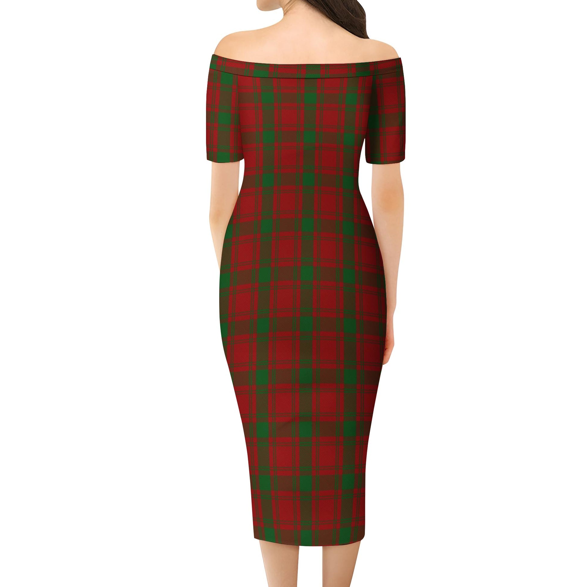 MacQuarrie Tartan Off Shoulder Lady Dress - Tartanvibesclothing