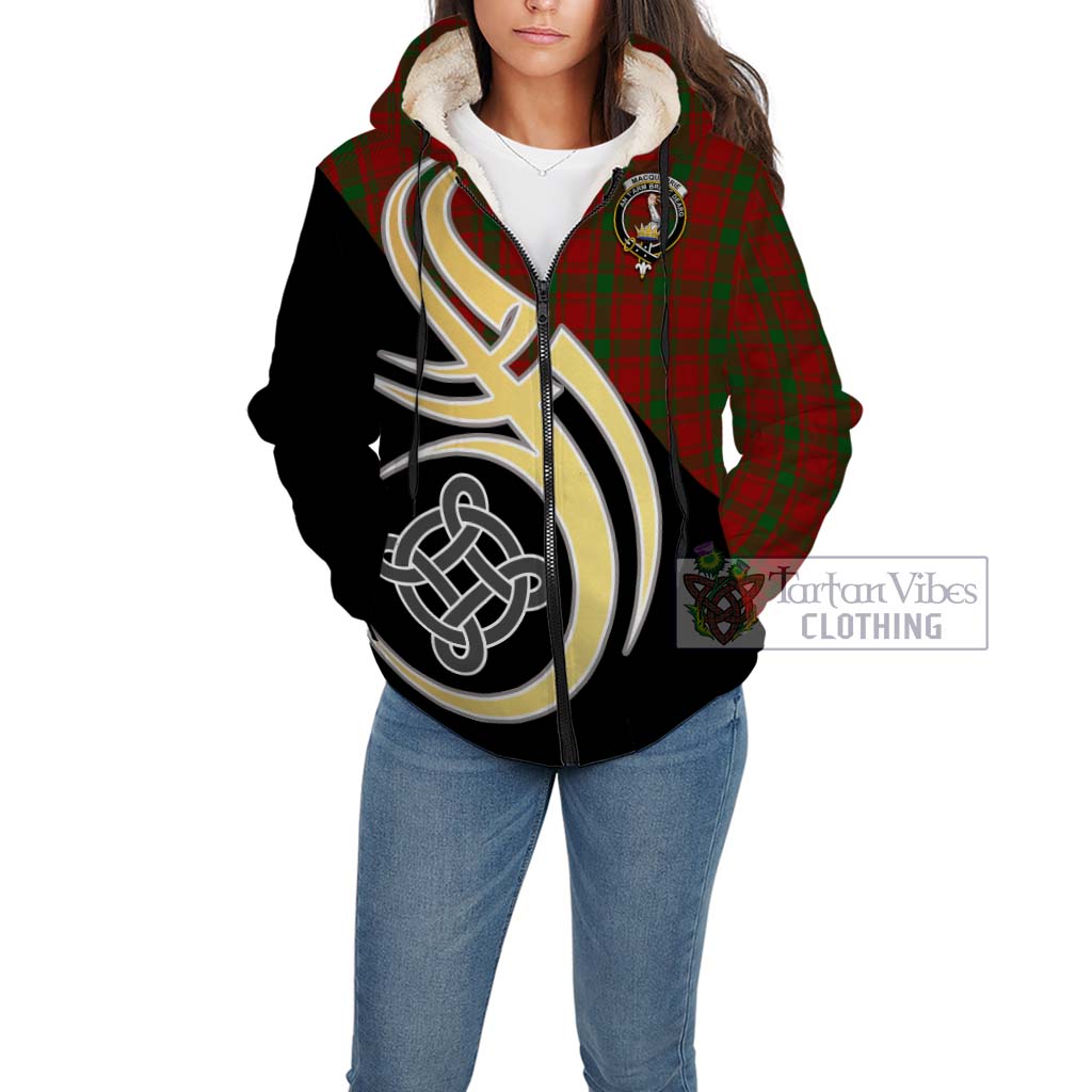 MacQuarrie (McQuarrie) Tartan Sherpa Hoodie with Family Crest and Celtic Symbol Style Unisex - Tartan Vibes Clothing