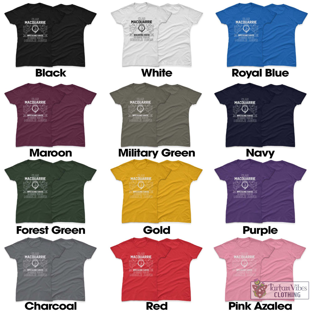 MacQuarrie (McQuarrie) Family Crest 2D Cotton Women's T-Shirt Wreaking Havoc Style - 2D-tartanvibesclothing