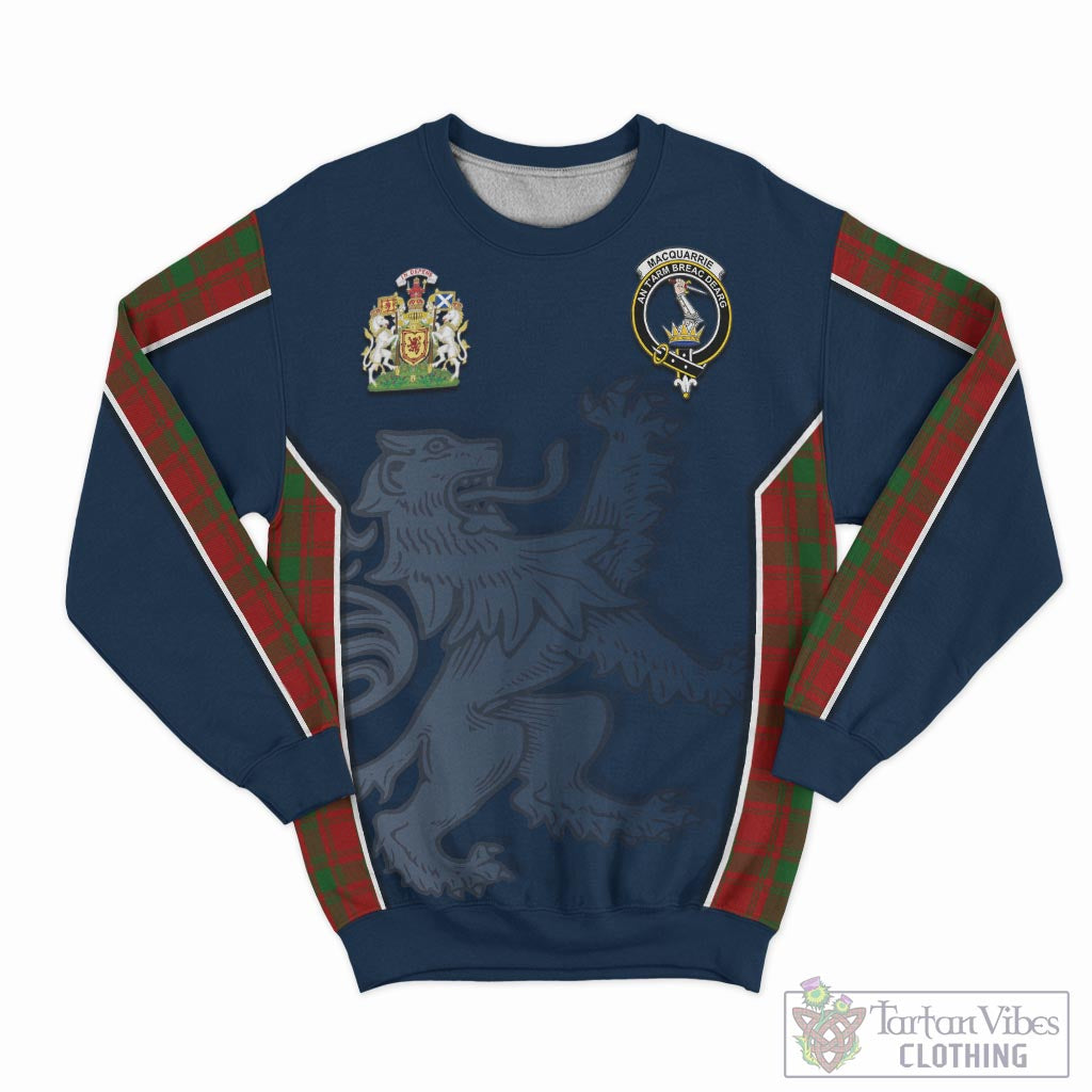 Tartan Vibes Clothing MacQuarrie Tartan Sweater with Family Crest and Lion Rampant Vibes Sport Style