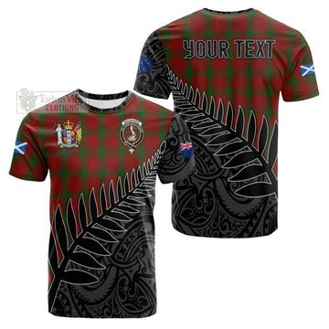 MacQuarrie (McQuarrie) Crest Tartan Cotton T-shirt with New Zealand Silver Fern Half Style