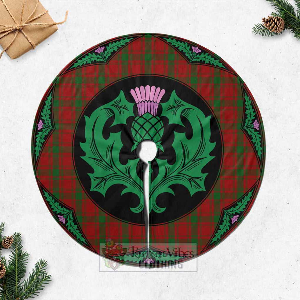 Tartan Vibes Clothing MacQuarrie (McQuarrie) Tartan Christmas Tree Skirt Scottish Thistle Style