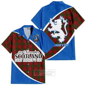 MacQuarrie (McQuarrie) Family Crest Tartan Short Sleeve Button Shirt Celebrate Saint Andrew's Day in Style