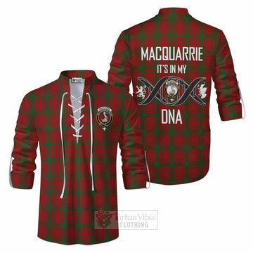 MacQuarrie (McQuarrie) Tartan Ghillie Kilt Shirt with Family Crest DNA In Me Style