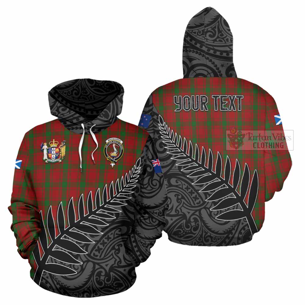 Tartan Vibes Clothing MacQuarrie (McQuarrie) Crest Tartan Hoodie with New Zealand Silver Fern Half Style