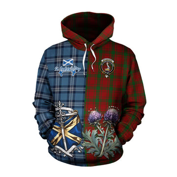 MacQuarrie (McQuarrie) Tartan Cotton Hoodie Happy St. Andrew's Day Half Tartan Style