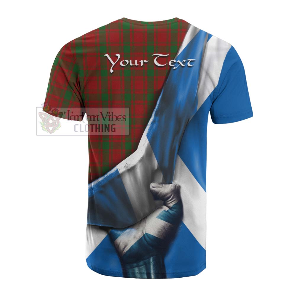 Tartan Vibes Clothing MacQuarrie (McQuarrie) Tartan Cotton T-shirt with Family Crest Scotland Patriotic Style