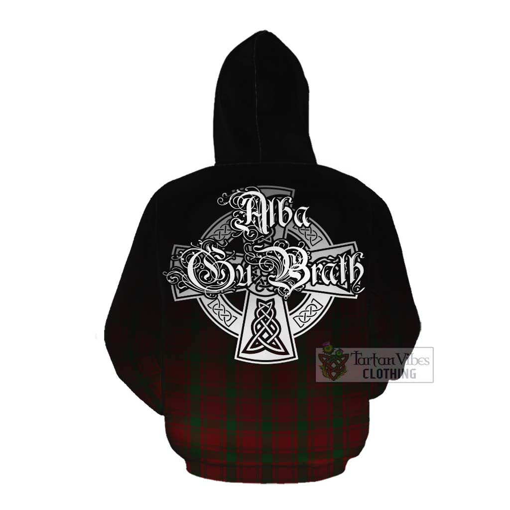 Tartan Vibes Clothing MacQuarrie (McQuarrie) Tartan Cotton Hoodie Featuring Alba Gu Brath Family Crest Celtic Inspired