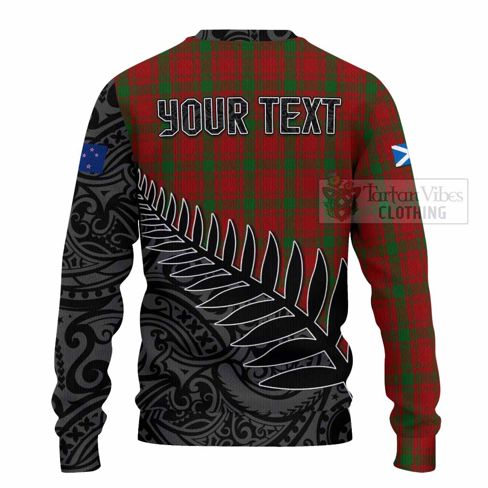 Tartan Vibes Clothing MacQuarrie (McQuarrie) Crest Tartan Knitted Sweater with New Zealand Silver Fern Half Style