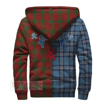 MacQuarrie (McQuarrie) Tartan Sherpa Hoodie Happy St. Andrew's Day Half Tartan Style