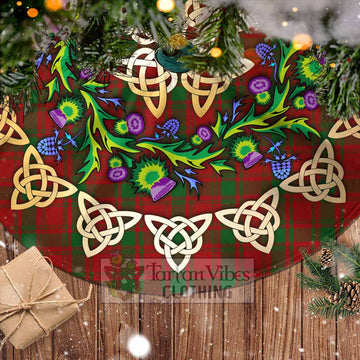 MacQuarrie (McQuarrie) Tartan Christmas Tree Skirt with Thistle Celtic Knot Style